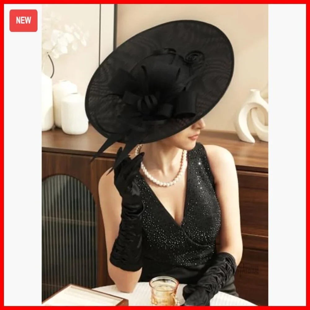 Vintage Linen Fascinator Hat for Derby Wedding Church Tea Party